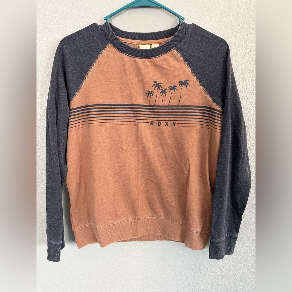 Roxy Women’s Brown Gray Lightweight Sweatshirt-Size Extra Small